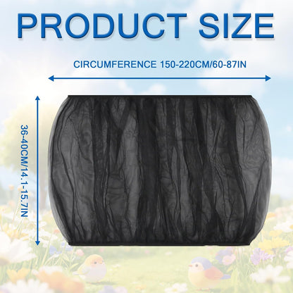 LUSTRIB mesh seed catcher adjustable elastic skirt detail showing stretchy material.