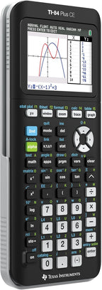 Texas Instruments TI-84 Plus CE displaying a split-screen mathematical graph and coordinate table