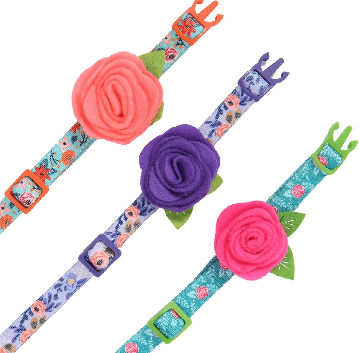 Adjustable nylon small dog collar with breakaway buckle
