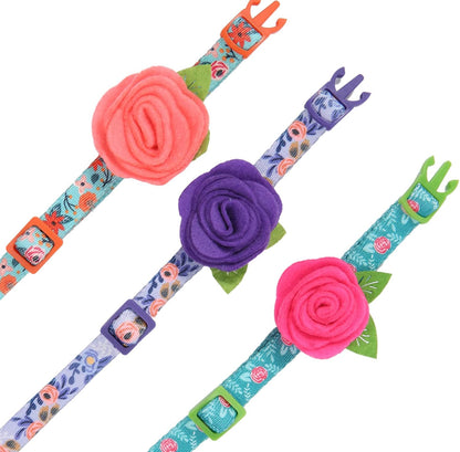 Adjustable nylon small dog collar with breakaway buckle