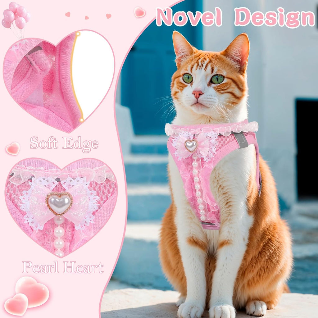 Escape proof adjustable kitten vest harness with reflective strips side profile