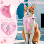 Escape proof adjustable kitten vest harness with reflective strips side profile