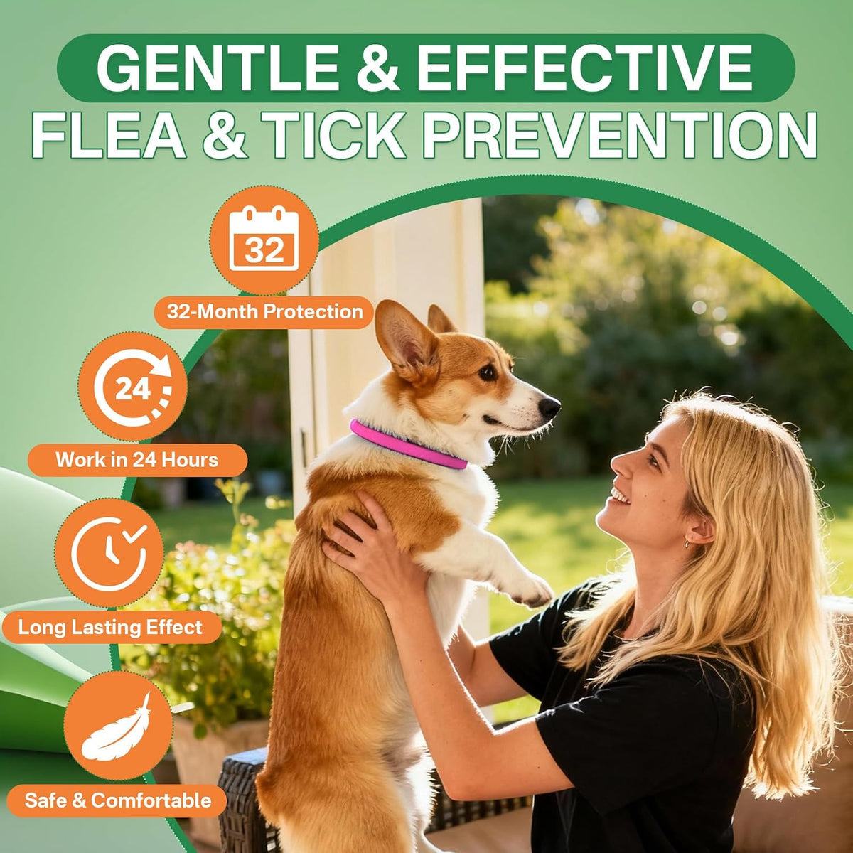 Puyrzoe 32-month protection flea collar packaging detail