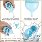 Clear visual measurement scale on the GÃ©nÃ©rique puppy and kitten feeding bottle.
