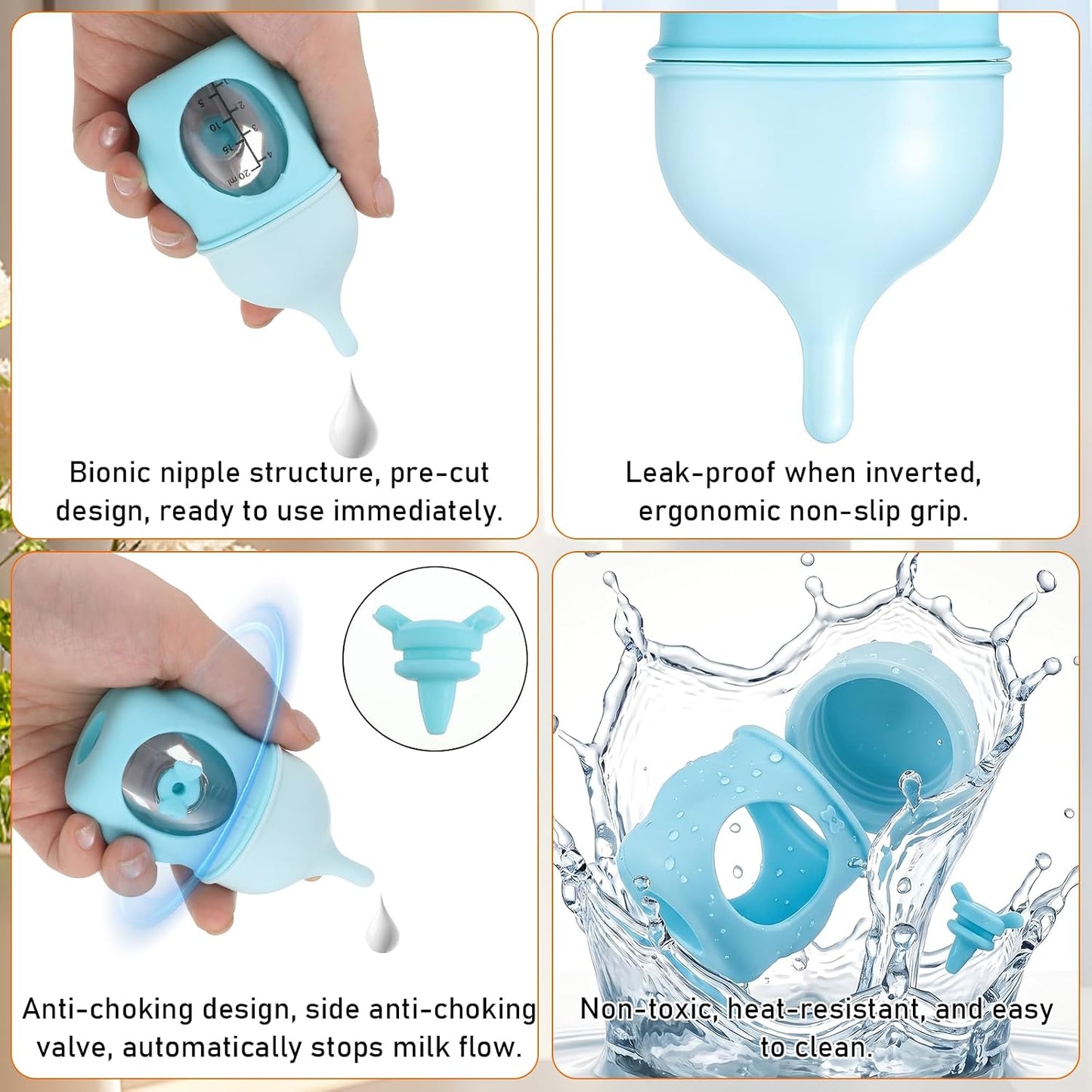 Clear visual measurement scale on the GÃ©nÃ©rique puppy and kitten feeding bottle.
