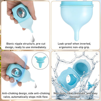 Clear visual measurement scale on the GÃ©nÃ©rique puppy and kitten feeding bottle.