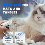 FuzzyFix professional pet trimmer showcasing the IPX7 waterproof body under running tap water.