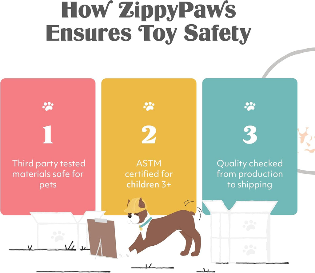 ZippyPaws three pack large woodland animal dog toys for interactive pet enrichment