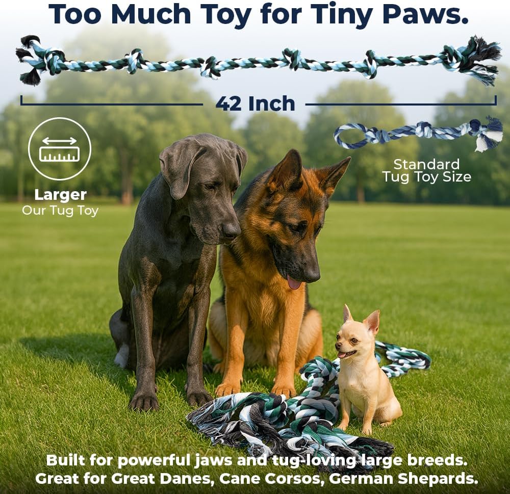 Premium thick cotton fiber material detail of the Pacific Pups Products aggressive chewer toy