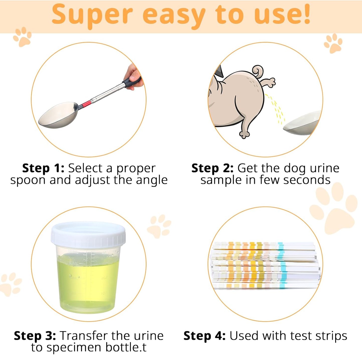 One hundred pieces pet urine diagnostic test strips for home wellness tracking