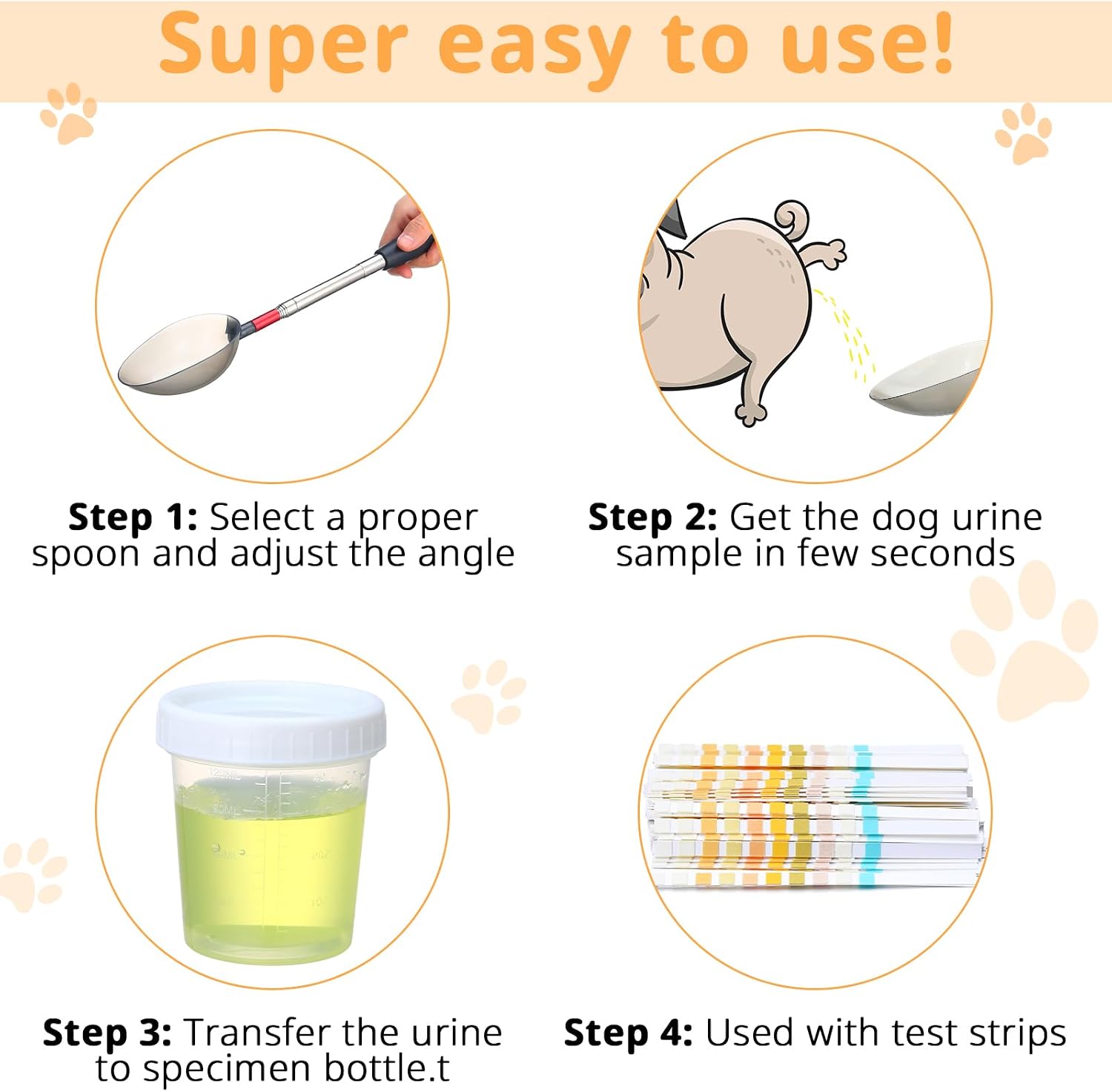 One hundred pieces pet urine diagnostic test strips for home wellness tracking