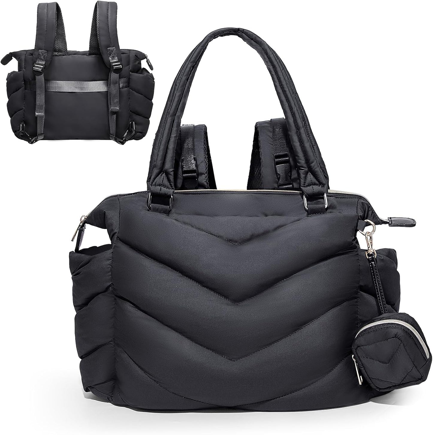 Ilcolpo puffer diaper bag tote front view