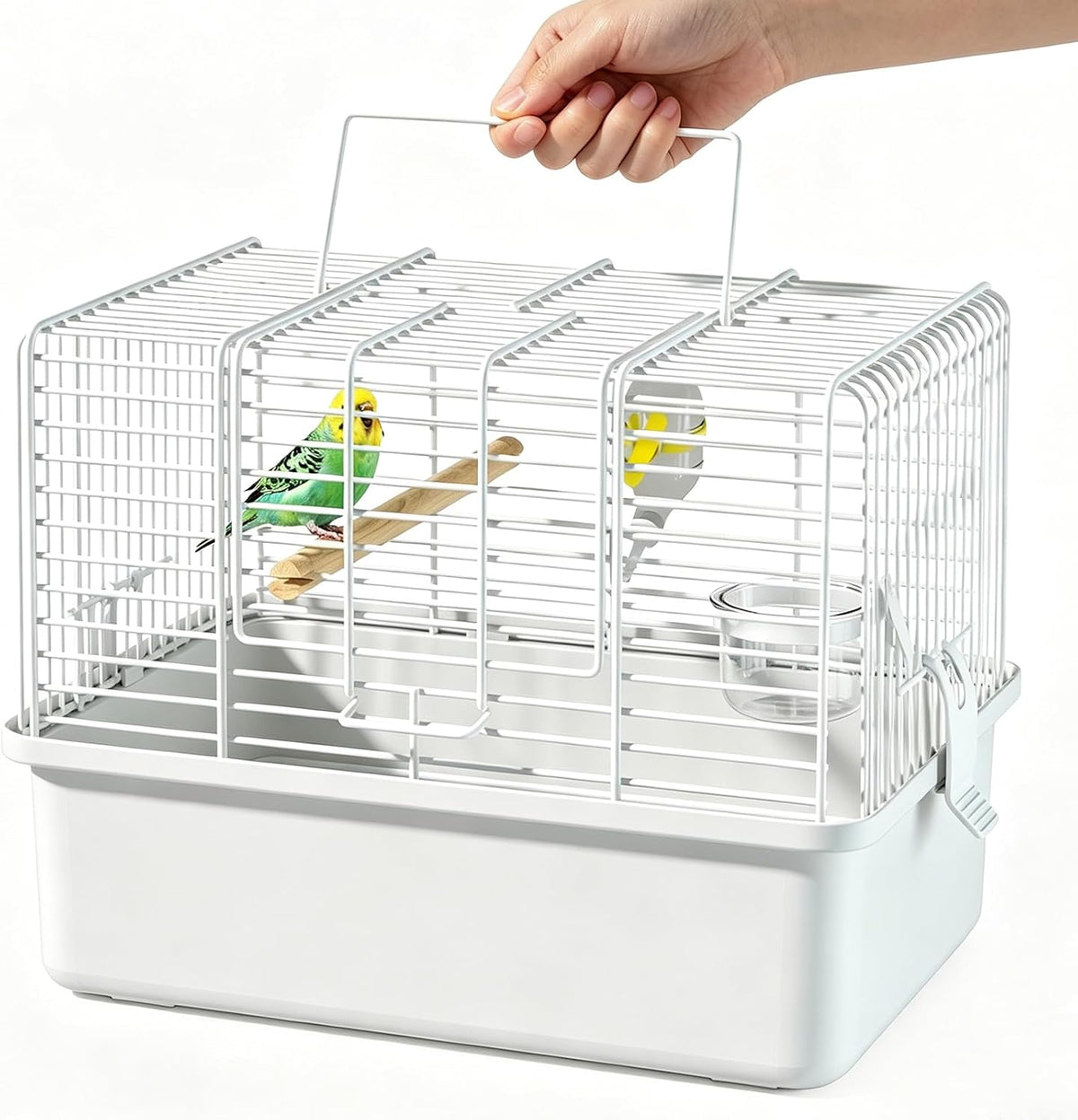 Small Bird Cage,Parakeet Travel Carrier with Handle,Perch,Feeder,Waterer - Image 8