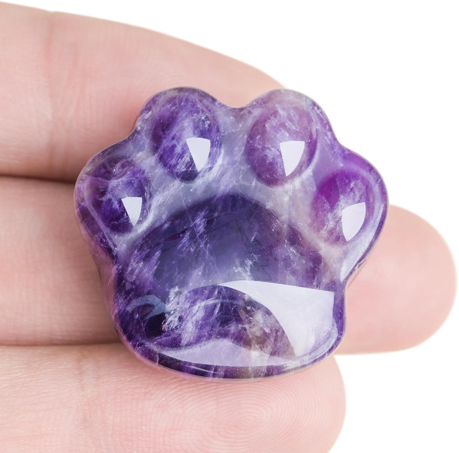 Togous Cat Amethyst Crystals front view healing stones for anxiety.