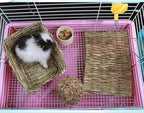 Hamiledyi natural chew toy mat inside cage setup