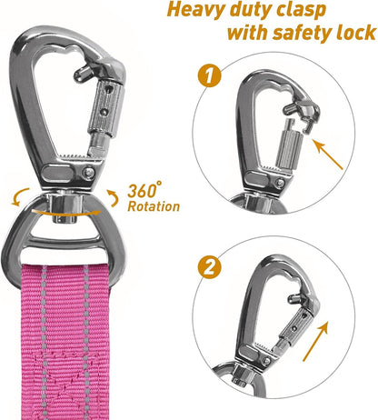 Aubell heavy duty leash reflective stitching for night safety