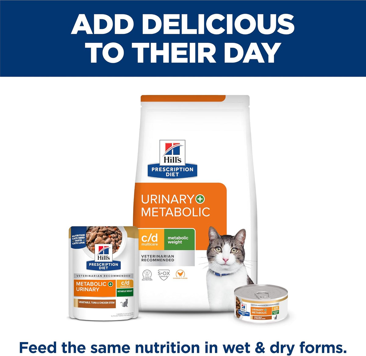Hill's Prescription Diet c/d Multicare Stress + Metabolic Weight Dry Cat Food, Chicken, 6.35 lb. Bag - Image 9