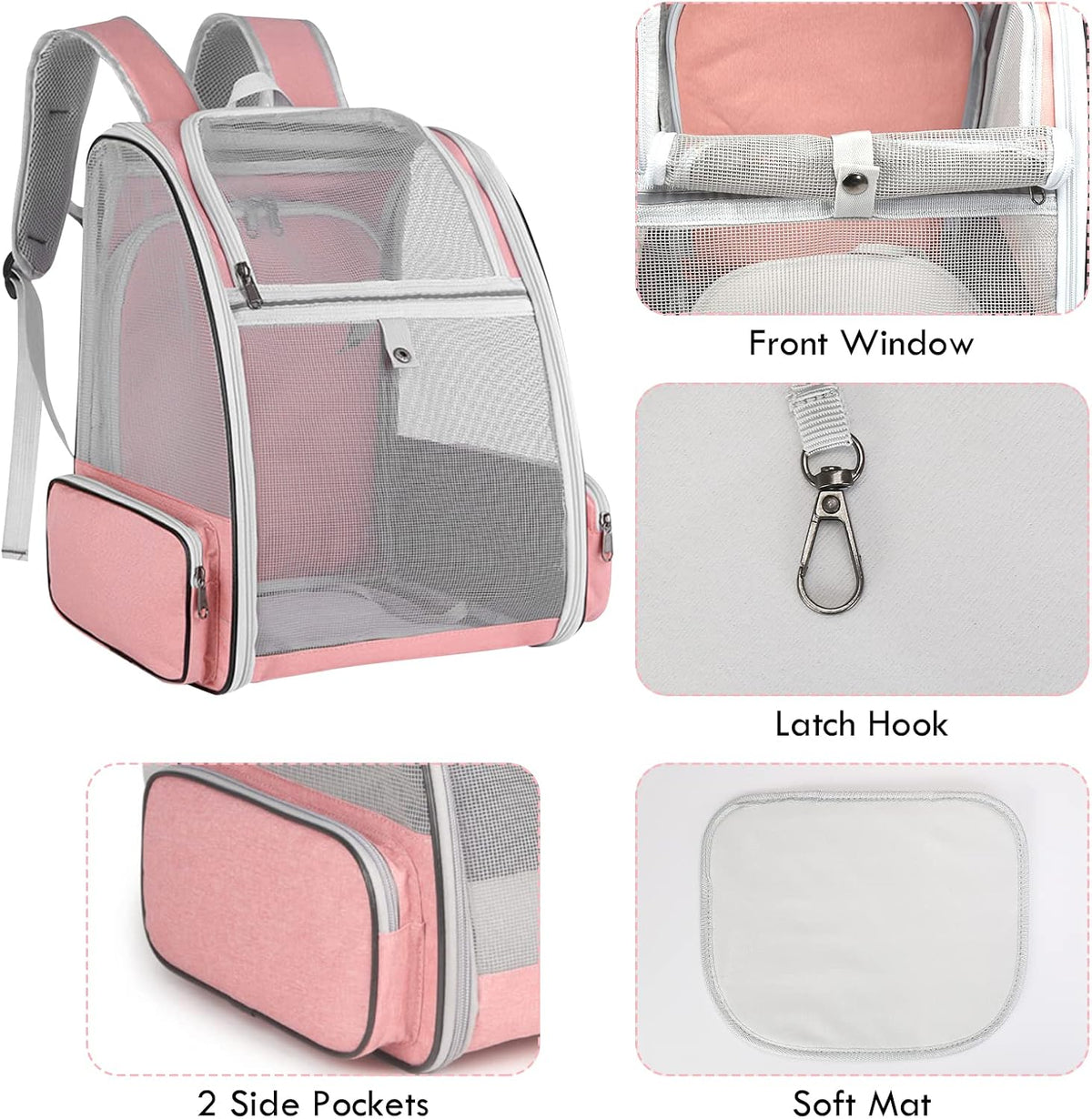 SSAWcasa pet travel backpack showing the expanded back tent