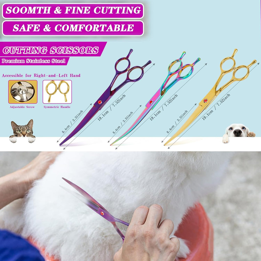 Dog grooming scissors for face and paw precision cutting
