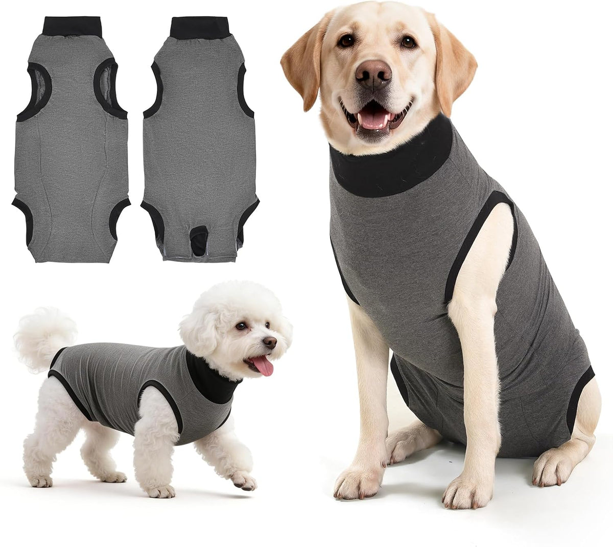 Avont Dog Surgery Recovery Suit, Anti-Licking Surgical Bodysuit for After Spay & Neuter, E-Collar Alternative for Wound Care, Comfortable Onesie for Female & Male Dogs - Orange (L) - Image 9