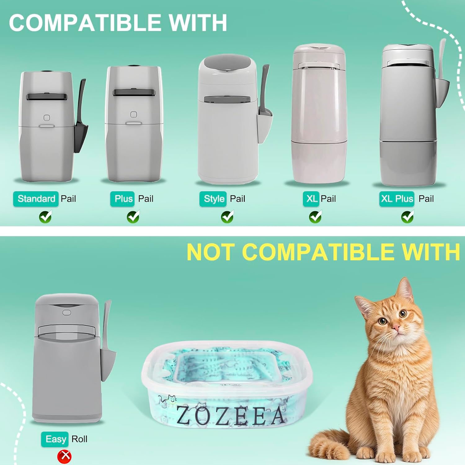 Zozeea thickened pet waste refill cartridge pack top view