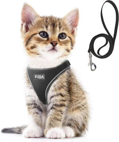 Fida Cat Harness and Leash Set for Walking Kitten and Puppy, Escape Proof Kitten Harness with Breathable Lightweight Soft Mesh, Adjustable Reflective Step-in Design. (XXXS, Green) - Image 12