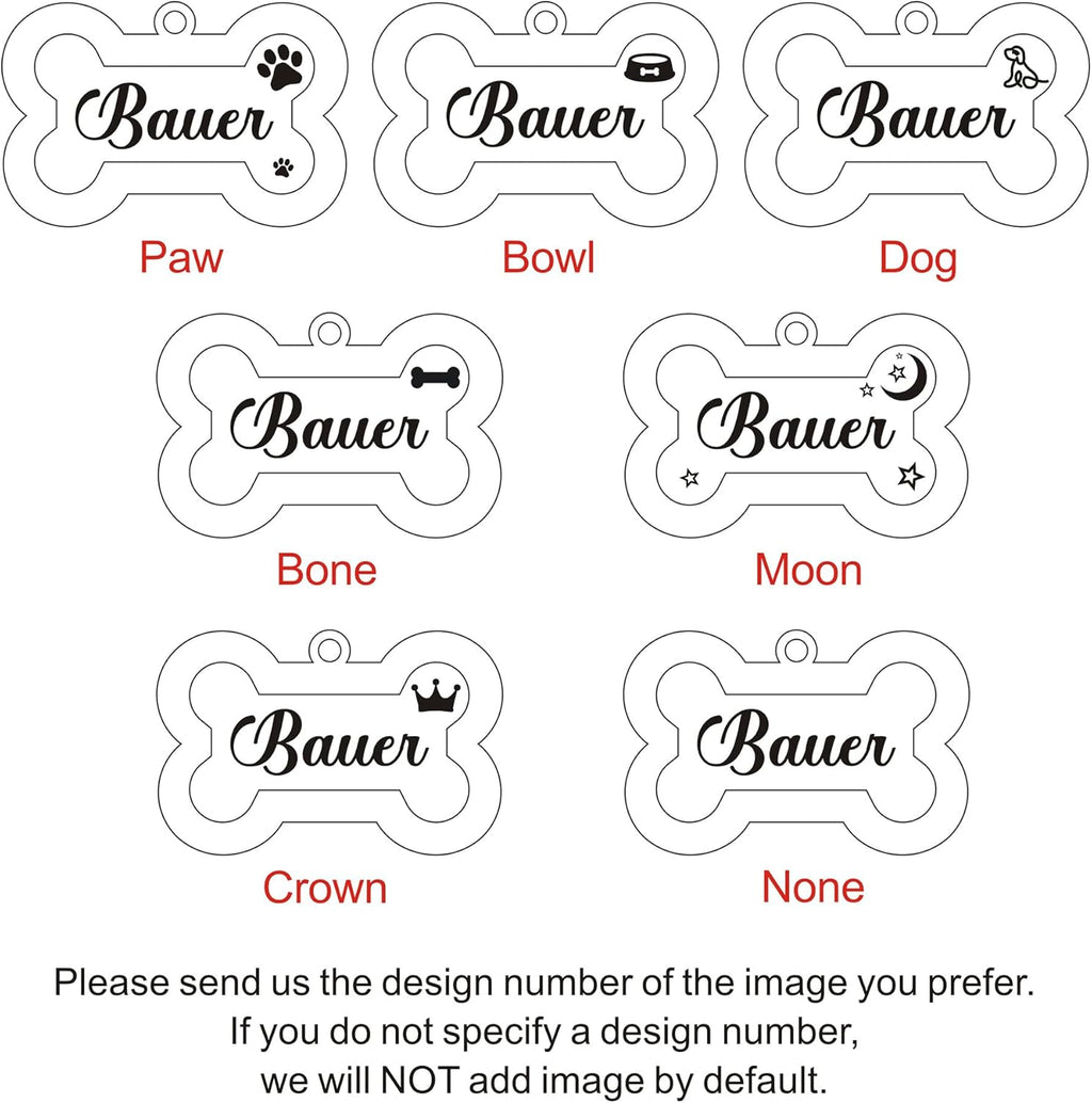 EDSG custom pet ID tag back view illustrating laser engraved phone numbers
