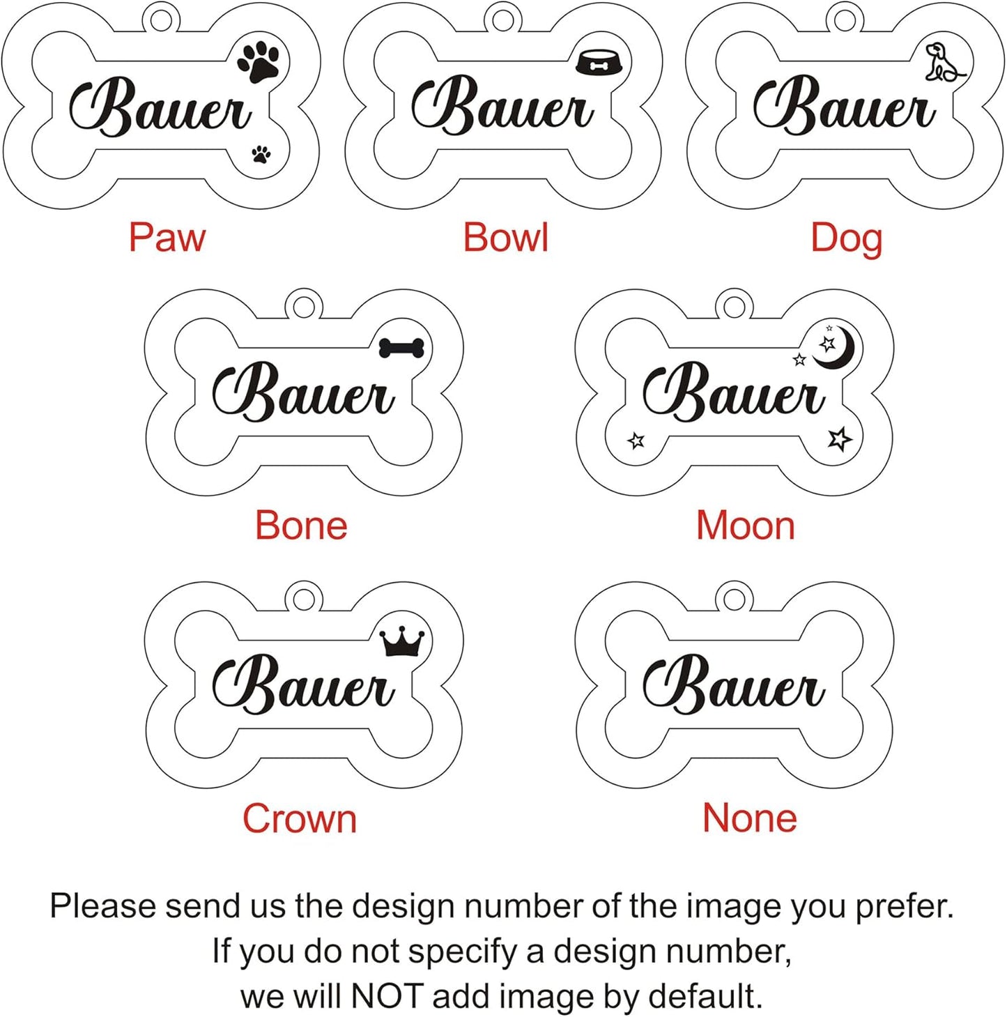 EDSG custom pet ID tag back view illustrating laser engraved phone numbers