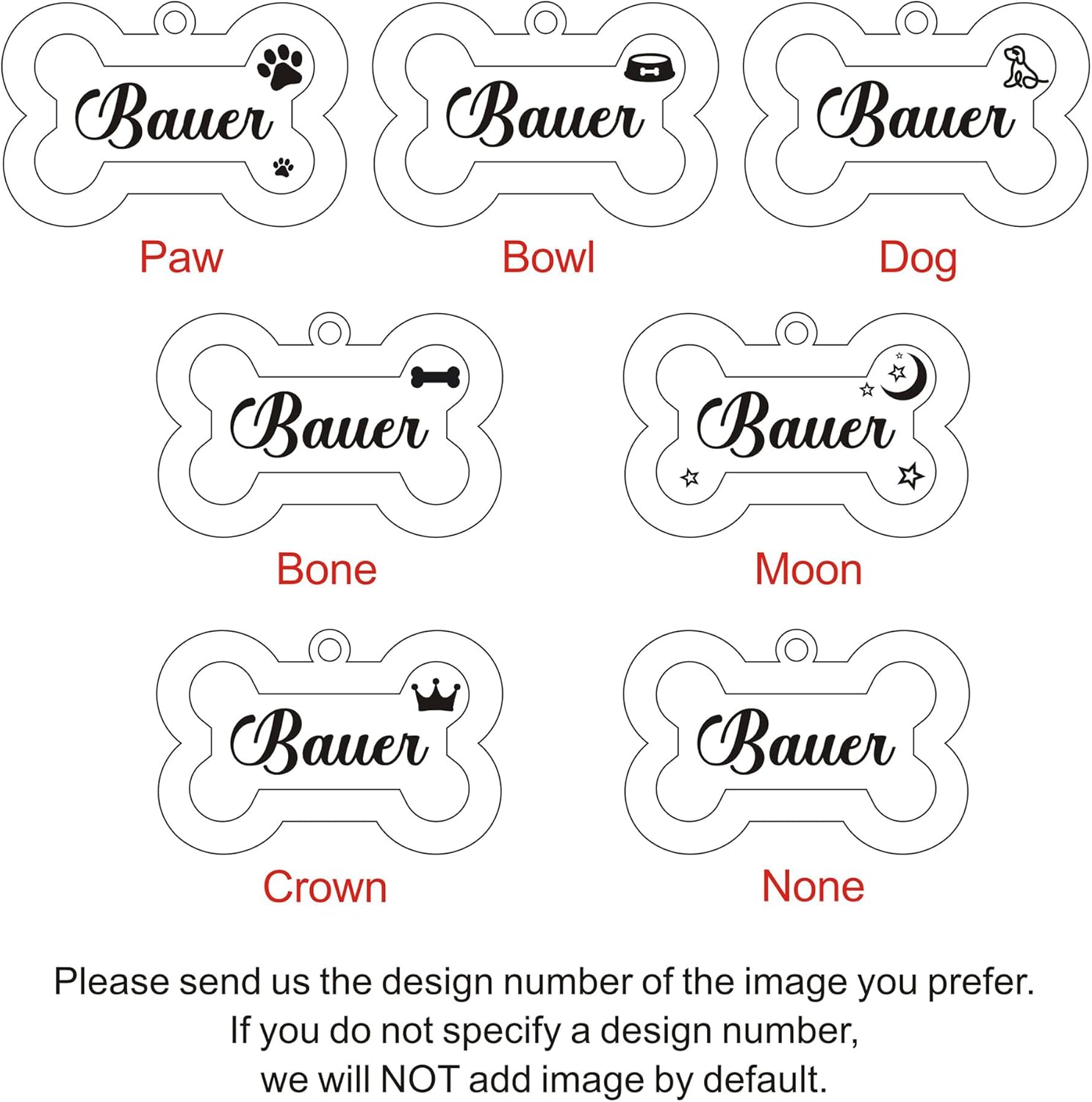 EDSG custom pet ID tag back view illustrating laser engraved phone numbers