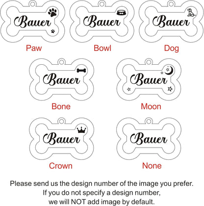 EDSG custom pet ID tag back view illustrating laser engraved phone numbers