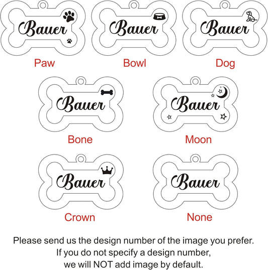 EDSG custom pet ID tag back view illustrating laser engraved phone numbers