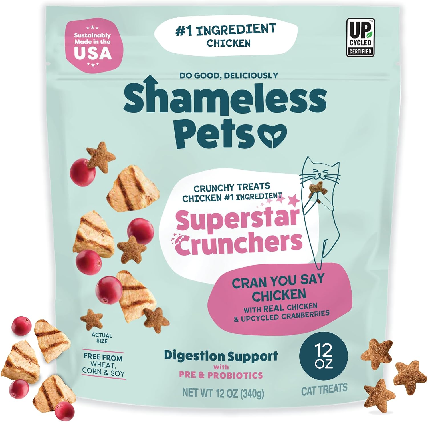 Shameless Pets Crunchy Cat Snacks & Treats - Healthy Cat Treats for Indoor Cats & Kittens with Catnip, Real Chicken & Digestive Support, Catnip N Chill (2.5 oz) - Image 13
