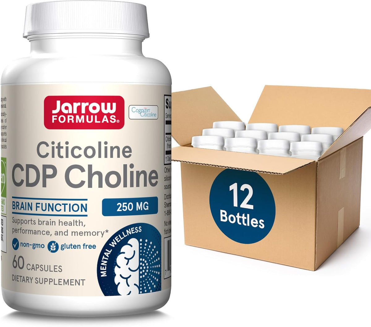 Jarrow Formulas Citicoline CDP 250 MG, CDP Choline Supplements, Support Brain Health, Performance and Memory, 60 Capsules, Up to a 60 Day Supply - Image 9