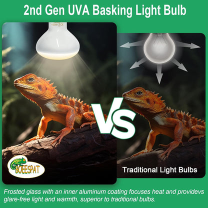 Seventy-five watt incandescent UVA heat lamp for bearded dragons