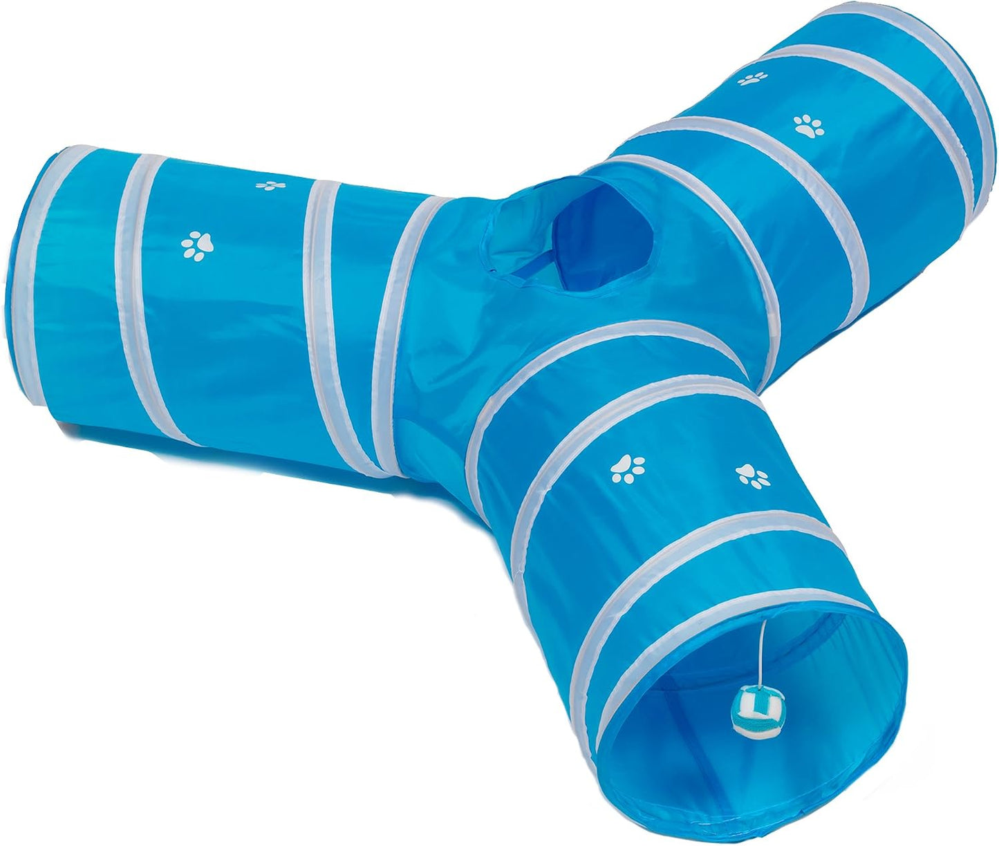 Cat Tunnel - Collapsible 3 Way Play Toy - Interactive Tube Toys for Rabbits, Kittens, and Dogs - Black/Pink - Image 10