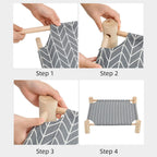 Patas Lague cat bed disassembled for travel storage