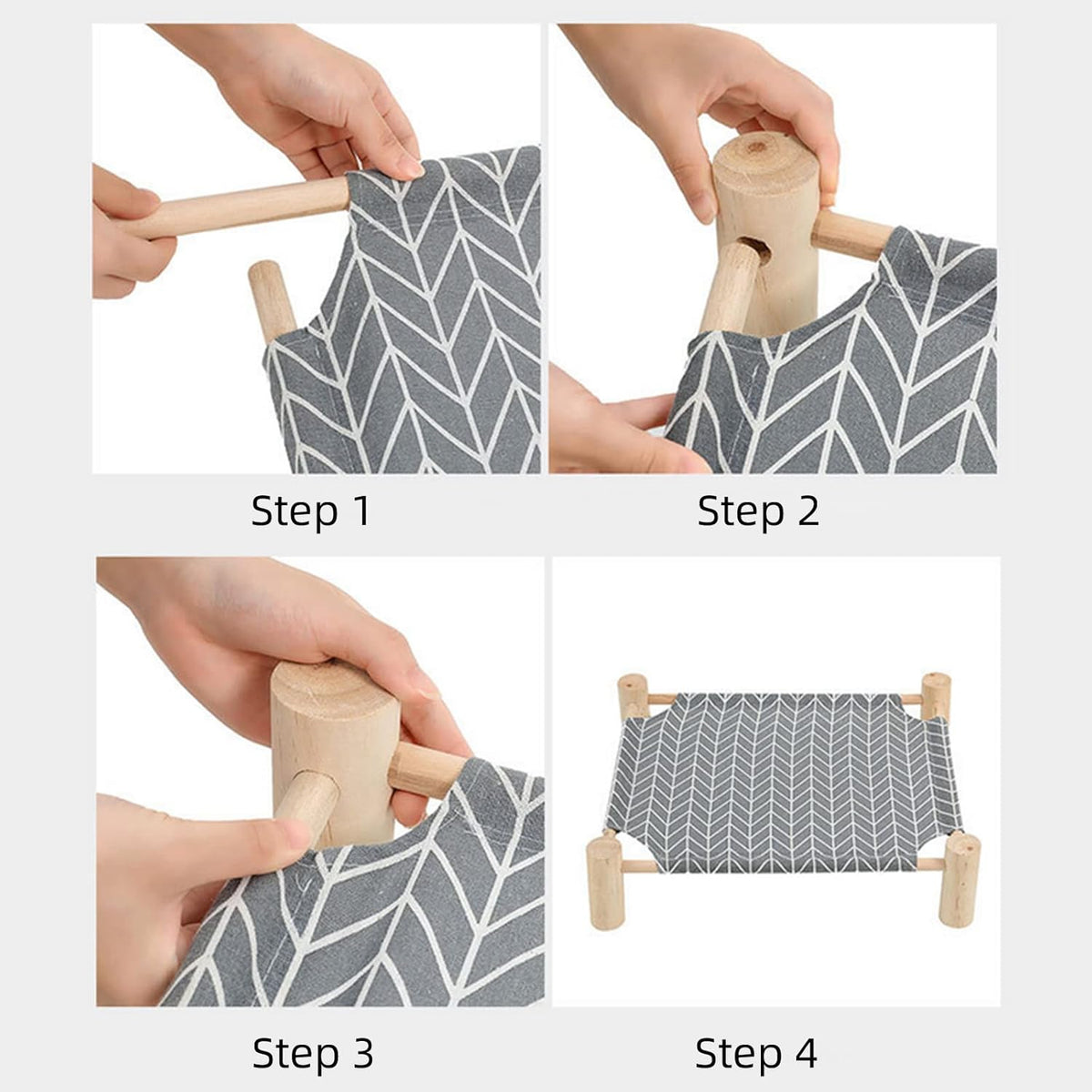 Patas Lague cat bed disassembled for travel storage