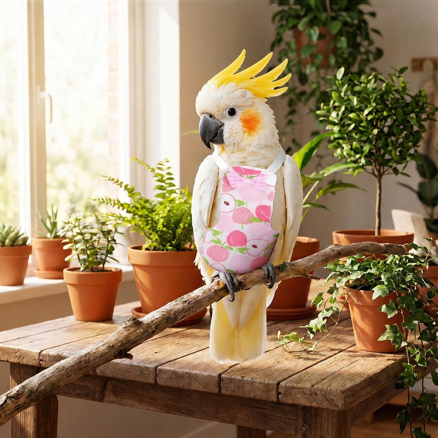 LXUEJIE washable parrot clothing demonstrating the soft breathable fabric weave for medium birds