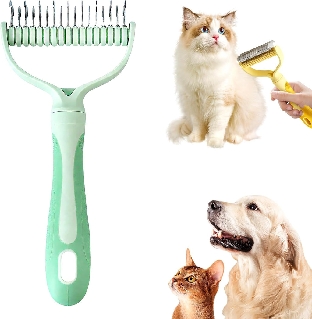 Double-Sided Pet Grooming Brush, 2026 Upgraded Undercoat Rake for Long Haired Pets, Multi-Functional Dematting Comb for Home Grooming, Pet Hair Removal Brush for Pets Owners (1, Blue) - Image 12