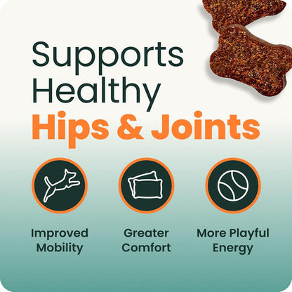 Back label of VetriScience Extra Strength dog supplement showing active ingredients