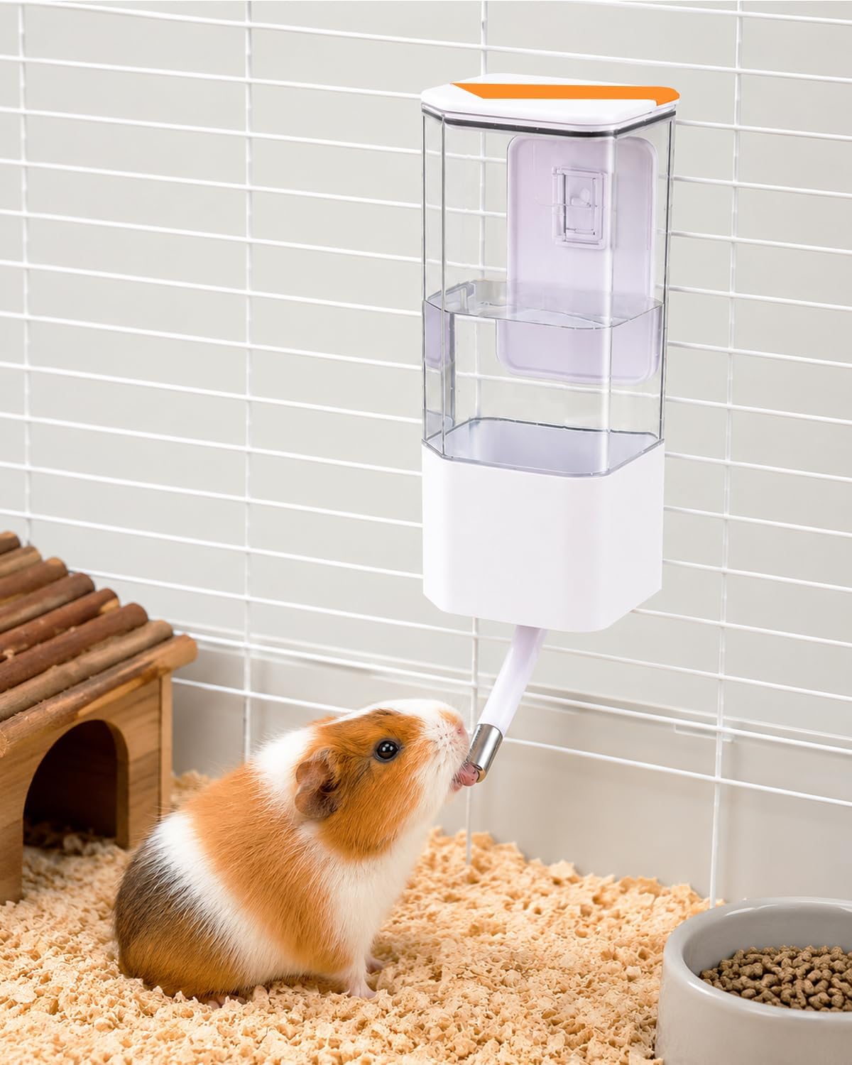 47OZ No-Drip Small Animal Water Bottle, Large Capacity Leakproof Hanging Pet Water Dispenser for Cage Crate, Water Feeder for Guinea Pig, Hamster, Rabbit, Ferret, Chinchilla (White) - Image 1
