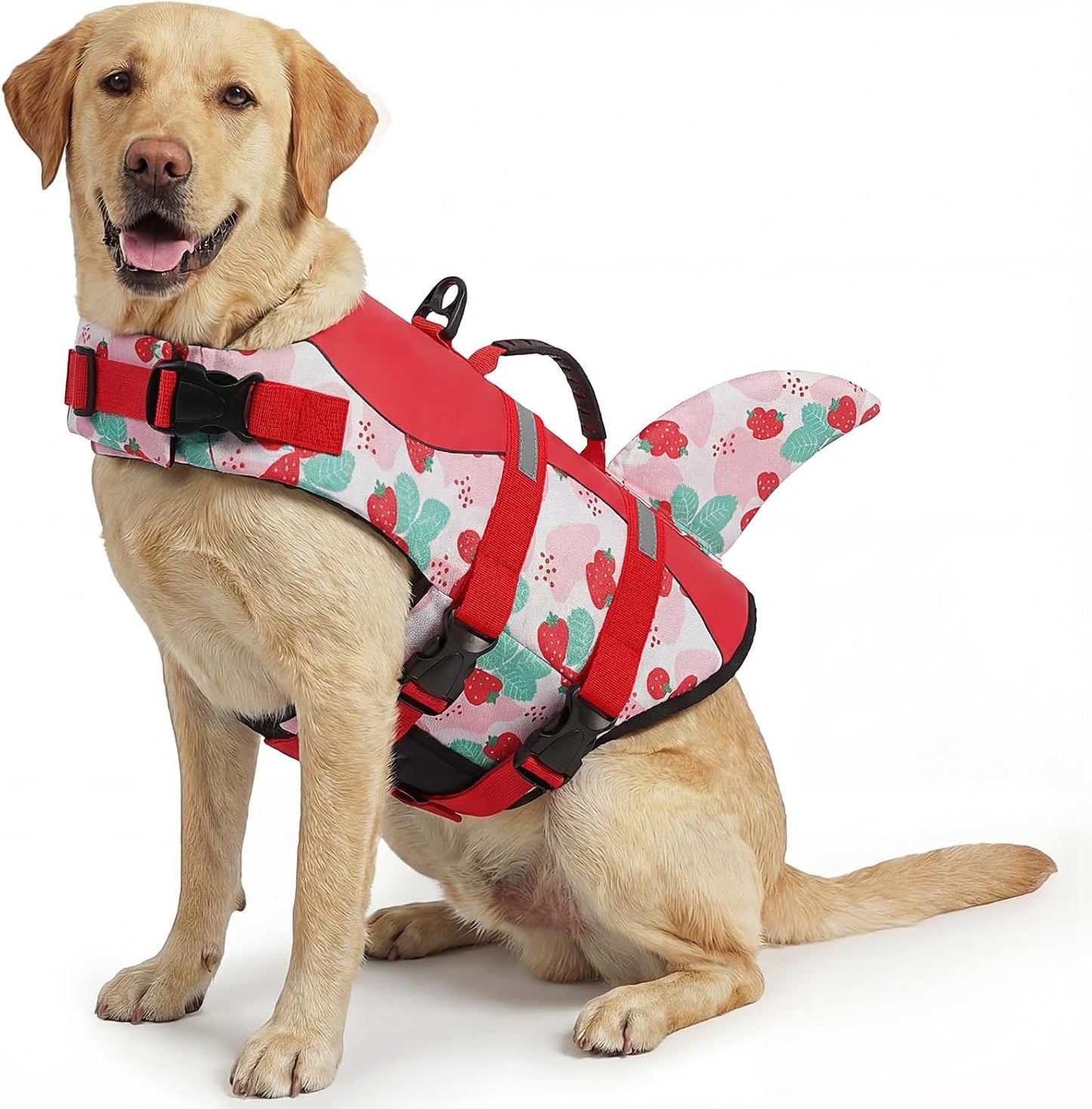 ASENKU Dog Life Jacket - Pet Safety Vest for Swimming & Boating, Shark Life Jacket with Floatation, Dog Lifesavers Swimsuits for Small Medium Large Dogs (RedFlag, XL) - Image 14