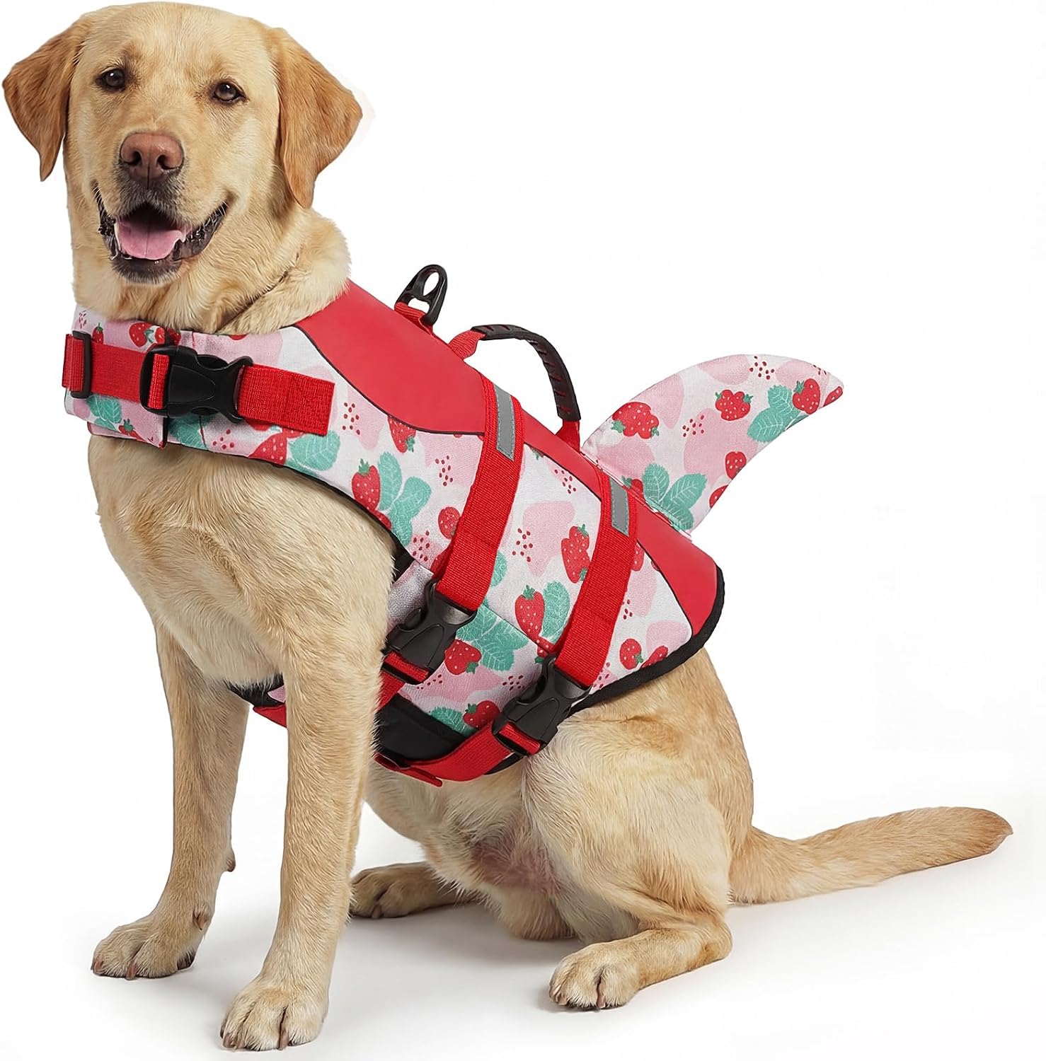 ASENKU Dog Life Jacket - Pet Safety Vest for Swimming & Boating, Shark Life Jacket with Floatation, Dog Lifesavers Swimsuits for Small Medium Large Dogs (RedFlag, XL) - Image 14