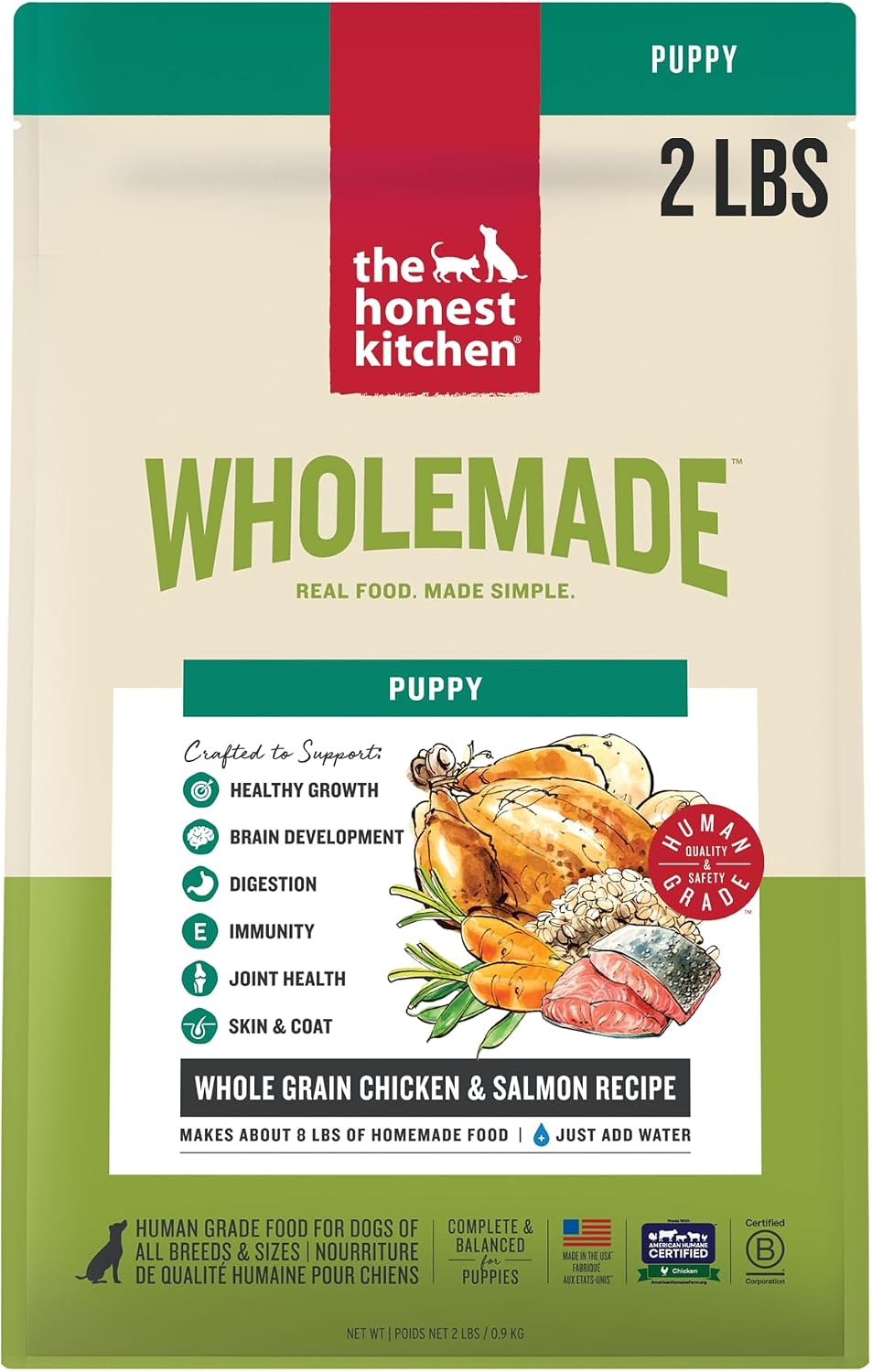 The Honest Kitchen Human Grade Wholemade(TM) Whole Grain Beef & Salmon Dehydrated Puppy Dog Food, 7lb Bag (Makes 28lbs) - Image 10