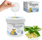 Opdent pet eye wipes 150 count front view showing the portable container.
