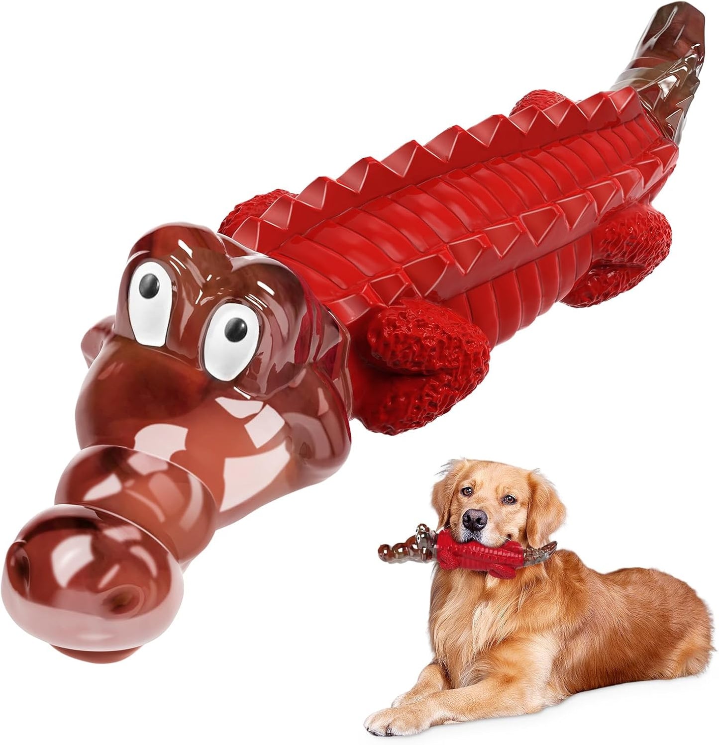 Size reference of Jeefome alligator toy for medium and large dogs