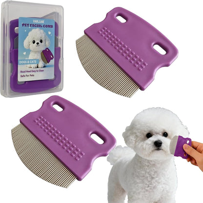 Varjjae professional pets eye combs 2 pack front view
