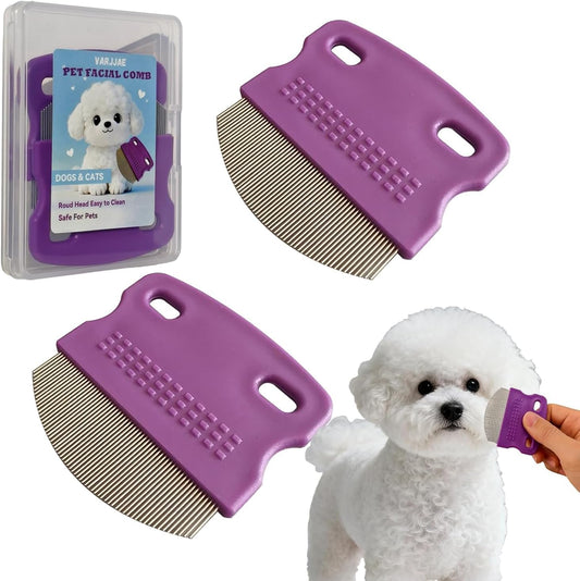 Varjjae professional pets eye combs 2 pack front view