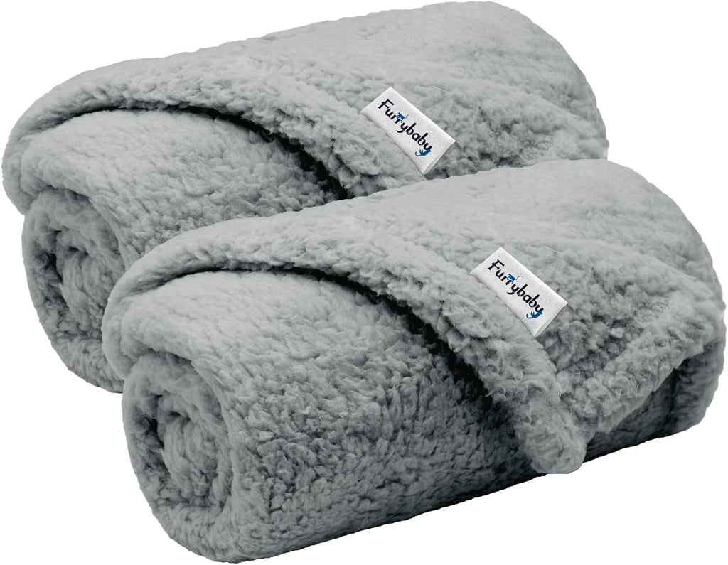 furrybaby Dog Blankets for Small Dogs, Puppy Small Fleece Blankets for Pets, Premium Cat Blanket, Sherpa Pet Blanket Washable for Pet Kitten Doggy (Grey, 24x32 in, S) - Image 13