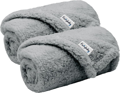 furrybaby Dog Blankets for Small Dogs, Puppy Small Fleece Blankets for Pets, Premium Cat Blanket, Sherpa Pet Blanket Washable for Pet Kitten Doggy (Grey, 24x32 in, S) - Image 13